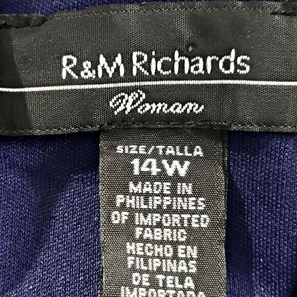 RM Richards Royal Blue Sequin Bodice Sleeveless Long Lined Formal Dress Size 14W - Picture 6 of 9